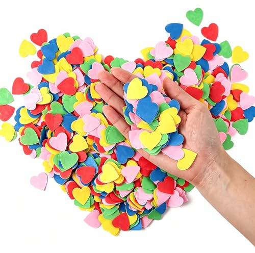 Biodegradable Heart Confetti 2.5cm, 10000Pcs Pure Black Paper Confetti for Halloween Gothic Wedding Birthday Party Table Decor (10000, Multicolour, 2.5cm)