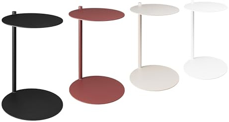 Natural Goods Berlin 1x Beistelltisch Luna - Beistelltisch Schwarz Metall, Couchtisch Rund 55cm hoch, Couchtisch Schwarz Metall, Laptop Tisch Für Sofa, Laptop Table, Kleiner Runder Tisch, Mini Tisch
