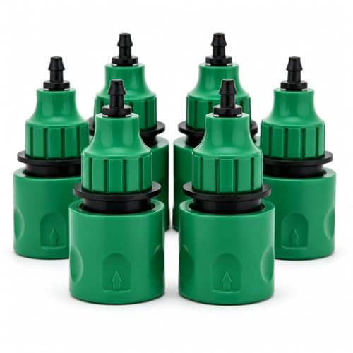 6pcs Raccord Rapide 2-en-1 pour Tuyau Arrosage 4/7 et 8/12 | Connecteur Universel Étanche Compatible avec Systèmes d'Irrigation et Pulvérisateurs - Installation Sans Outil