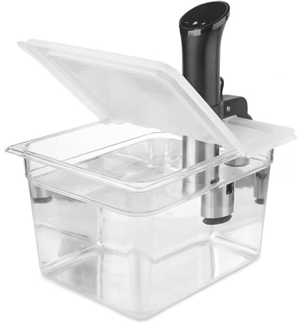 EVERIE Sous Vide Container 12 Quart EVC-12 with Collapsible Hinged Lid Compatible with Anova Nano or AN500-US00 or Anova Pro 3.0 or Anova Mini, Also Fits Instant Pot