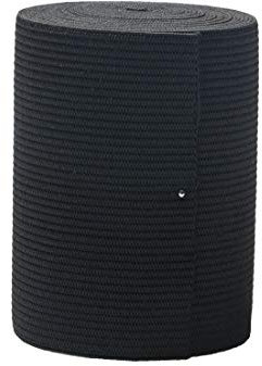 Bobina elástica de 3 pulgadas de ancho, color negro, para coser la cintura, 5 yardas