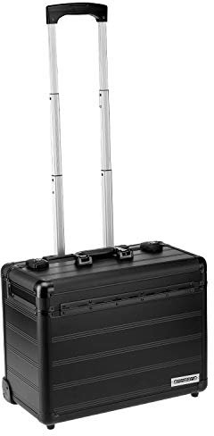 anndora Business Trolley Pilotenkoffer Laptopfach TSA Schlösser Aluminium Oberfläche Schwarz