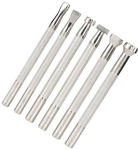 Utensili per timbratura in pelle, set di punzoni per timbri con forma speciale da 6 pezzi Strumento per la stampa in pelle per artigianato in pelle(6Pcs)