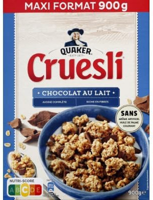 QUAKER Cruesli Céréales Chocolat au Lait 900g