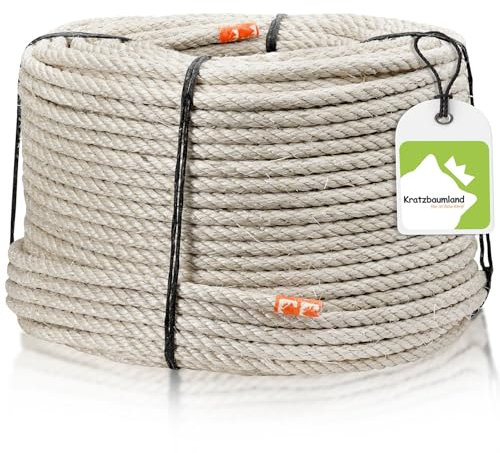 Kratzbaumland Premium-Sisalseil grau 10 mm, graues Sisalseil für Kratzbäume (versch. Längen) (20 Meter)