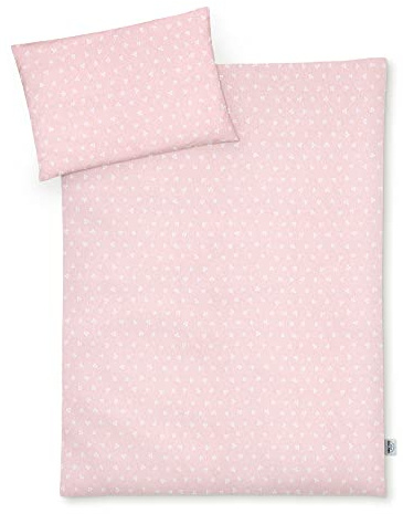 Julius Zöllner Biancheria da letto in jersey per bambini, 100 x 135 + 40 x 60 cm, set da 2 pezzi, copripiumino e federa, 100% jersey di cotone, con chiusura lampo, standard 100 by OEKO-TEX, Leafy