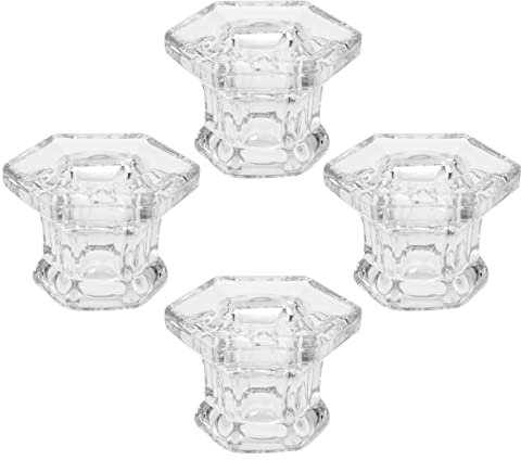 Uonlytech 4pcs European Glass Candlestick Ornaments Simple Candle Stand for Dining Table Decor Modern Candle Holder for Living Wedding Desktop Decor