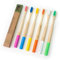 Cepillos de dientes de bambú PICKABOO, set de 6 cepillos biodegradables, cerdas de dureza media.