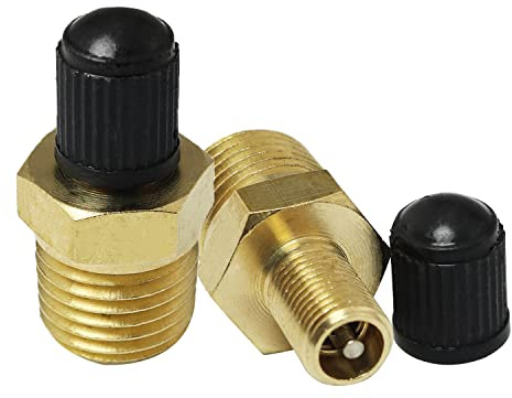 SJZBIN 1/4'' NPT Tank Valve, Brass Schrader Valve with 1/4'' Male NPT, Using with Air Compressor Tanks