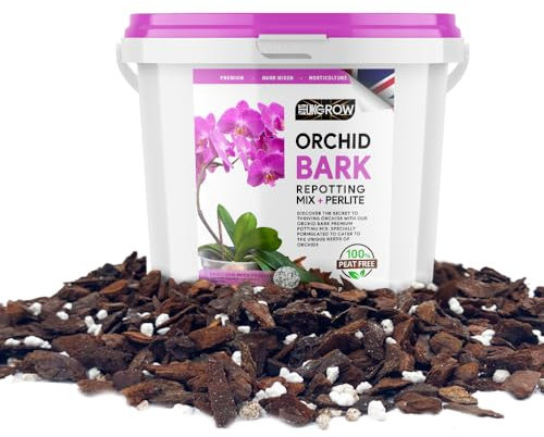UK GROW Premium 10L Bucket of Orchid Focus Care Repotting Bark Soil tub Compost Perlite Mix 1l 2l 3l 4l 5l 10l 20l 30l (10 litre)