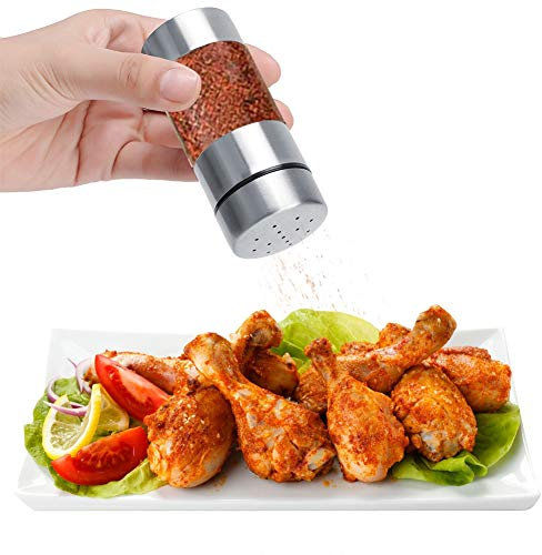 Espolvoreadora de Azúcar en Polvo, Inox, Espolvoreadora de Cacao, Azúcares y Espolvoreadores, Tarro de especias, Pimienta con Tapa y Ventana para Almidón de Maíz, Sal, Harina de Cacao,