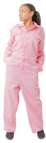 Insouciante Boiler Suits for Women, Gardening and Painting Ladies Overalls, Womens Work Overalls With Unique Waist Zip Feature, Workwear (14, Light Pink)