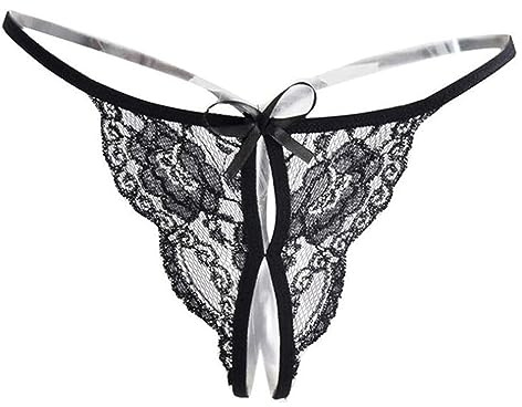 TP CeferY Sexy Nightwear for Women See Through Lingerie Teddy Lingerie Women Lace Underwear Thongs Panties Ladies Underwear Underpants Thong Low Waist Sheer Panties Briefs (Black)