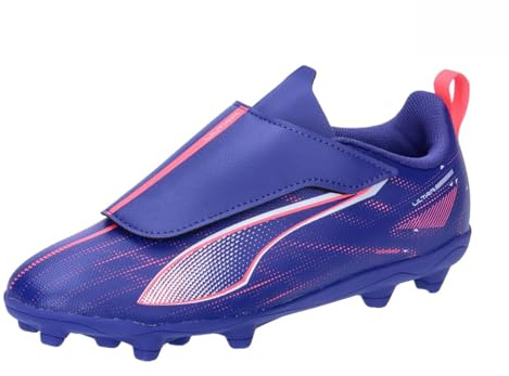 Puma Unisex Kids Ultra 5 Play V FG/AG RB JR Soccer Shoe, Lapis Lazuli-Puma White-Sunset Glow, 30 EU
