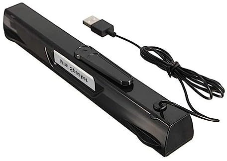 Gatuida USB Soundbar Schwarz Mit Surround Sound Mini Subwoofer Lautsprecher Für Laptop Pc Tablet Mobiler Stereo-Sound Kompatibel Mit USB-geräten Leicht Und Tragbar