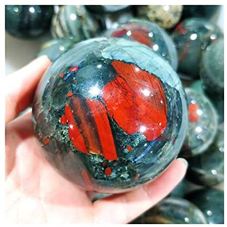 ERNZI Sfera di pietra di sangue africana naturale Sfere burattate Cristalli e pietre ReikiOrnamento Feng Shui (Size : 6-7cm)