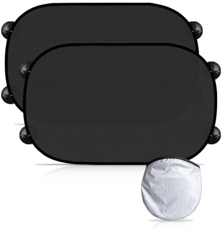 Surcotto Sonnenschutz Auto Baby, 2 Stück Sonnenschutz Auto Kinder mit 8 Saugnäpfen & 1 Aufbewahrungstasche, UV-Schutz, Magnetischer Auto-Sonnenschutz für Seitenscheiben