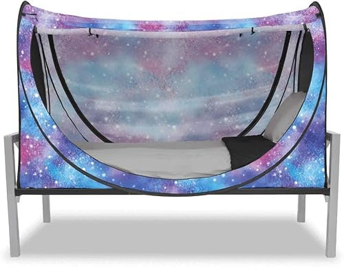 Privacy Pop-Up-Vorhänge für Bettzelt, Bettvorhänge (Einhorn-Galaxie, voll)