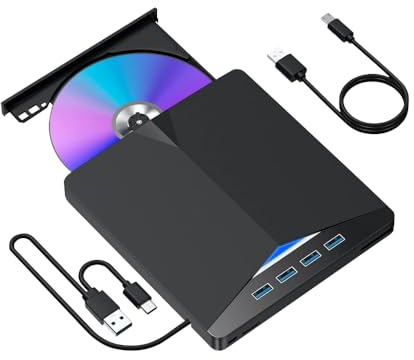 Hsthe Sea Extern CD DVD-enhet, 7-i-1 USB 3.0 Extern optisk enhet Mobil DVD-brännarkort Expansion Desktop Extern dator Notebook Extern optisk enhet