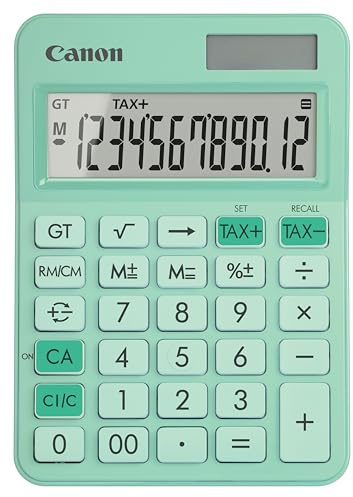 Canon LS-125KB-GR, Scientific Calculator, Suitable for School and Business, Dual Power Battery, Tax Calculations and Grand Total Function, Large Flat Display and Keys