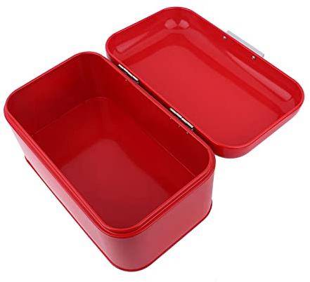 Retro Metall Brotkasten Großes Fassungsvermögen Küchenaufbewahrung Fingerprint-Resistent Langlebig Pulverbeschichtet Vintage Design Küchenorganisation Brotaufbewahrung Eisenmateria