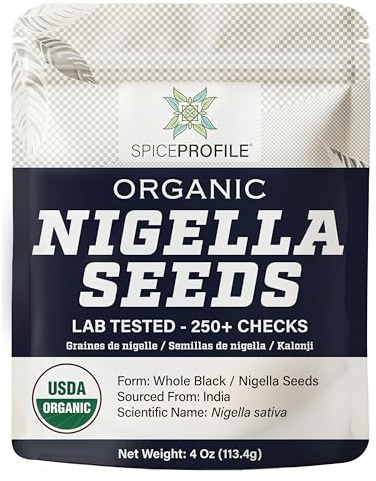 Spice Profile USDA Organic Nigella Seeds, Lab Tested for Heavy Metals, Resealable 4 oz Pouch, Kalonji, Semillas de Nigella