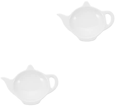 Amosfun 2pcs Decorative Teabag Tray for Tea Lovers Teabag Holder Dish Fancy Tea Bag Holder Multi-function Desktop Tray Home Accessory