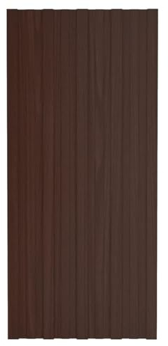 Keyroto 36pz Pannelli Coibentati per Esterno Pannelli da Tetto Pannello Coibentato in Acciaio Zincato Marrone 100x45 cm