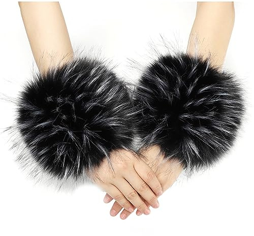 sy soul young Damen Kunstpelz Handgelenk Manschetten Winter Fluffy Pelz