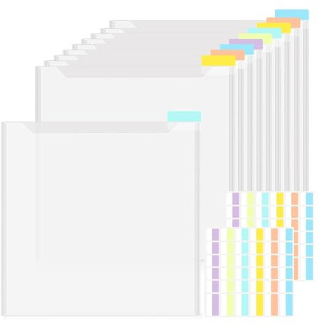 Yominerr Scrapbook-Papier-Aufbewahrungs-Organizer, 30,5 X 30,5 Cm, Transparenter Aufbewahrungs-Organizer mit Selbstklebenden Registerreitern für Scrapbook-Papier, Vinyl, B