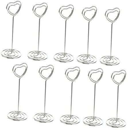 NUOBESTY Herzform Fotoclips 20 Stück Memo Klemme für Hochzeit und Party Desktop Kartenhalter Metall Notizklammern Dekorative Tischdeko