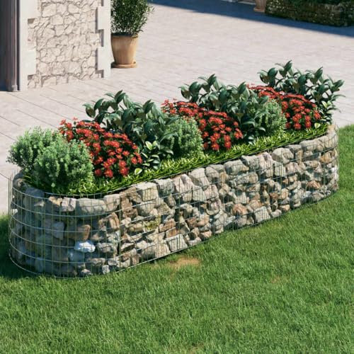 BOWEKAM Home & Garden-Gabion Hochbeet aus verzinktem Eisen, 300x100x50 cm, Möbelwahl