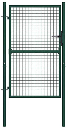 YJKKZQLB Zauntor Stahl 100x125 cm Grün,Gartentore Hohes verzinktes Schmiedeeisen Metall Schwingtor