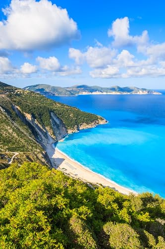 adrium Leinwand-Bild 50 x 80 cm: Blick auf die wunderschöne Bucht und den Strand von Myrtos auf der Insel Kefalonia, Griechenland (92759943)