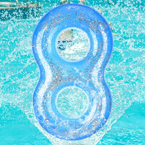 Foilswirl Inflatable Pool Floats Number, 20 Inch Blue Number 0-9 Giant Pool Birthday Party Decorations Balloon for Summer Graduation Party Supplies Indoor Outdoor Backdrop Decor(Number 8)
