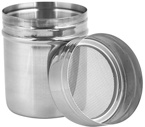 YDuupxe Powder Sugar Shaker Stainless Powder Shaker, Sifter Sugar Steel Fine Mesh Coffee Cocoa Sifter Sprinkler Dredges Power Can NonCorrost for (S)