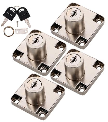 HOMSFOU 4sets Office Furniture Drawer Locks Cabinet Drawer Locks Keys for Home Office