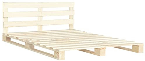 Generisch Kangmusi Palettenbett Massivholz Kiefer 140×200 cm, 285244