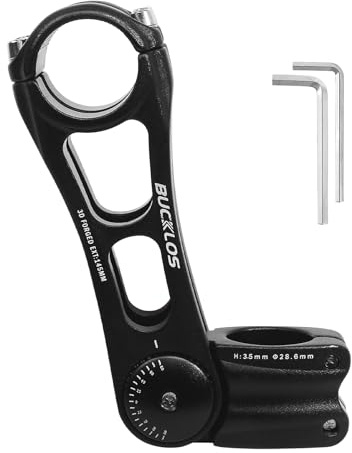 AEYINO Bike Stem Handlebar Rise Extender 31.8/25.4 for MTB/Road | Adjustable to an angle of 80 degrees, made from aluminium alloy, suitable for leisure cycling and off-road riding