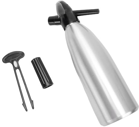 Wohpnle Portable Soda Siphon, 1L Alluminum Travel Acqua Sparkling Acqua Macchina di soda fai -da -te per acqua di soda fresca, cocktail, Seltzer duri, usi