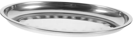 ARTSEWPLY Plato Ovalado De Acero Inoxidable Grueso Resistente Al Calor para Servir Pescado Aperitivos y Postres El Hogar Bandeja Práctica y Fácil De Limpiar