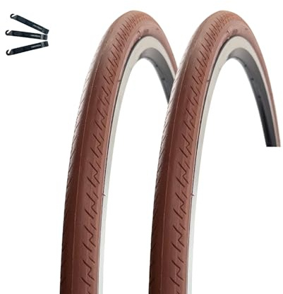 Kontender K-196 Lot de 2 pneus de vélo de course Kenda 28 Marron 26-622 (28 x 1,10) avec démonte-pneu maxxi4you