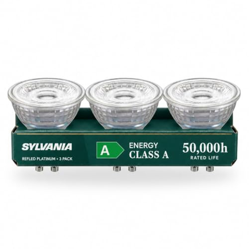 SYLVANIA RefLED Platinum GU10 LED-ljuskälla, 2 W, 350 lumen, ultraeffektiv energiklass A, ultralång livslängd 50 000 timmar, kallvit 4000 K – 3-pack