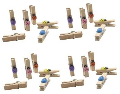 TOYANDONA Set da 30 Clip per Foto in Legno Naturale Mini Mollette Portafoto Multicolore per Decorazioni da Parete Fermagli per Messaggi e Cartoline per Casa e Dormitorio Colore Casuale
