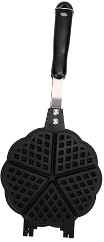Sahgsa 5 Cavity Mini Heart Shaped Waffle Maker Pan - Stovetop Baking Pan for Family Breakfast