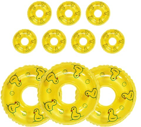 Gatuida 10 Stück Kleiner Schwimmringe aus PVC Niedliche Cartoon Rettungsringe Kleine Deko Modelle für Miniaturhäuser und Selbstgemacht Zubehör