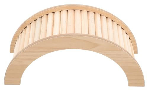 HOLIDYOYO Puente de Madera para Hámster con Escalera Resistente para Entrenamiento y Accesorio Seguro y Mordible para Conejillos de Indias y Roedores Pequeños Mediano