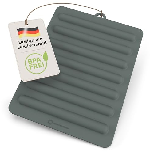 Premium Topfuntersetzer aus Silikon - Hitzebeständig bis 240°C, rutschfest, Spülmaschinenfest, BPA-frei, LFGB-Qualität (Graphit Grey, Einzeln)