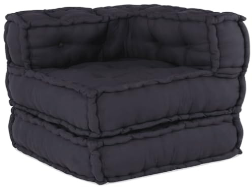 Frdhee Bodenkissen Groß,Pouf Modular Anthrazit 70x70x54 cm Stoff für Balkonstühle, Gartenstuhl, Bänke