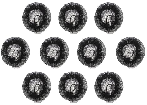 10 Stück Elastische Haarnetze Schwarz, für Tänzerinnen | Unsichtbares Netz aus Polyester und Nylon, Chic und Elegant, für Ordentliche Frisuren im Alltag